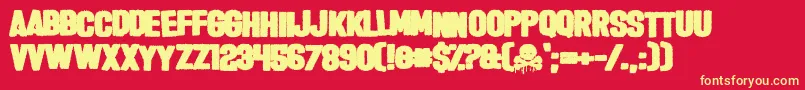 HalloweenHeresy Font – Yellow Fonts on Red Background