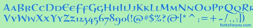 BraganzaScItc Font – Blue Fonts on Green Background