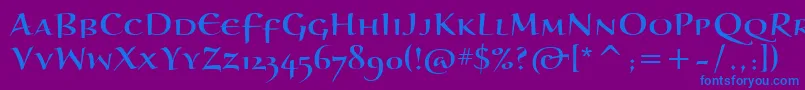 BraganzaScItc Font – Blue Fonts on Purple Background