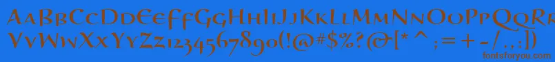 BraganzaScItc Font – Brown Fonts on Blue Background