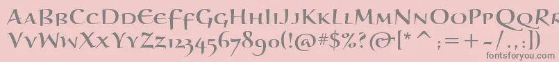 BraganzaScItc Font – Gray Fonts on Pink Background
