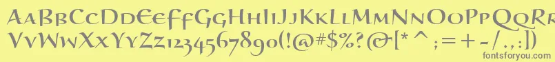BraganzaScItc-Schriftart – Graue Schriften auf gelbem Hintergrund