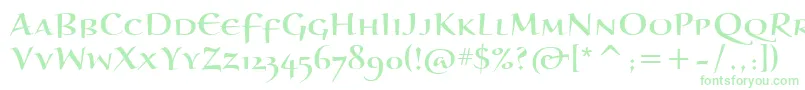 BraganzaScItc-Schriftart – Grüne Schriften auf weißem Hintergrund