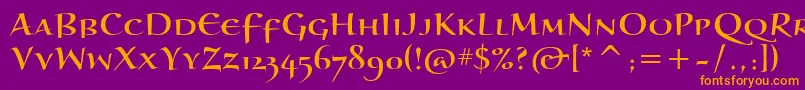 BraganzaScItc Font – Orange Fonts on Purple Background