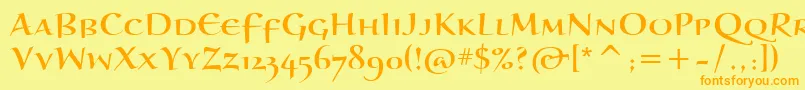 Шрифт BraganzaScItc – оранжевые шрифты на жёлтом фоне