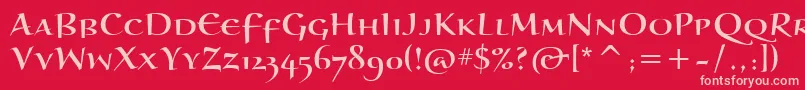 BraganzaScItc Font – Pink Fonts on Red Background