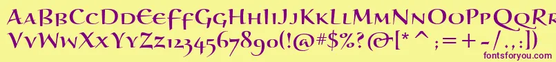 BraganzaScItc Font – Purple Fonts on Yellow Background