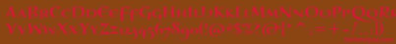 BraganzaScItc Font – Red Fonts on Brown Background
