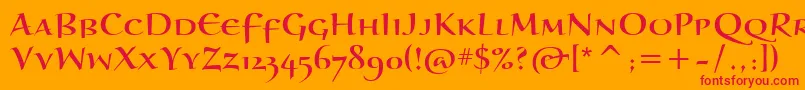 Шрифт BraganzaScItc – красные шрифты на оранжевом фоне