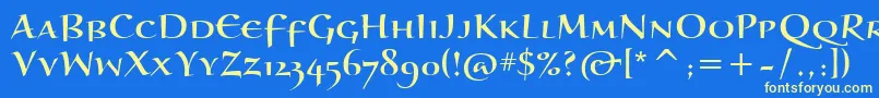 Шрифт BraganzaScItc – жёлтые шрифты на синем фоне