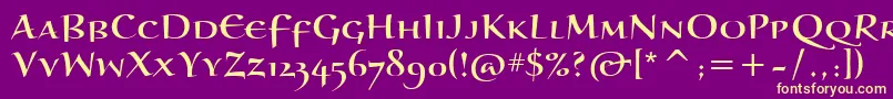 Шрифт BraganzaScItc – жёлтые шрифты на фиолетовом фоне