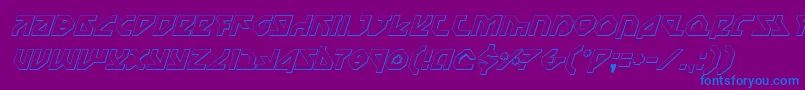 Nostrooi-Schriftart – Blaue Schriften auf violettem Hintergrund