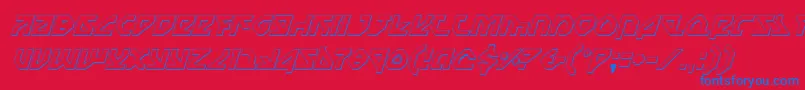 Nostrooi-Schriftart – Blaue Schriften auf rotem Hintergrund