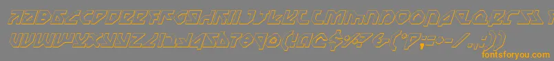 フォントNostrooi – オレンジの文字は灰色の背景にあります。