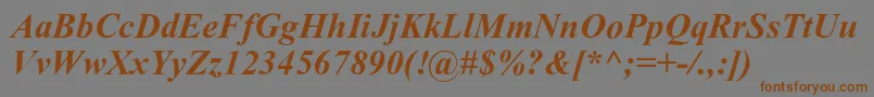 DabbingtonBoldItalic Font – Brown Fonts on Gray Background