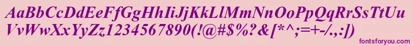 DabbingtonBoldItalic Font – Purple Fonts on Pink Background