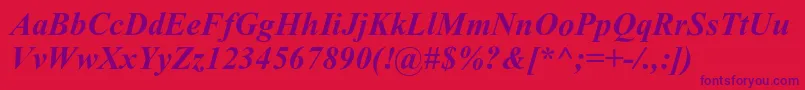 DabbingtonBoldItalic-Schriftart – Violette Schriften auf rotem Hintergrund