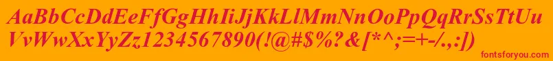 DabbingtonBoldItalic Font – Red Fonts on Orange Background