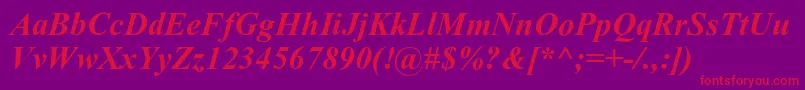 DabbingtonBoldItalic Font – Red Fonts on Purple Background