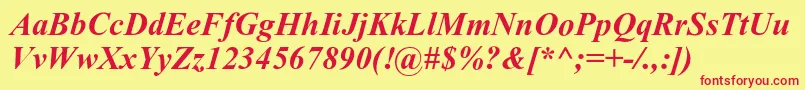 DabbingtonBoldItalic Font – Red Fonts on Yellow Background