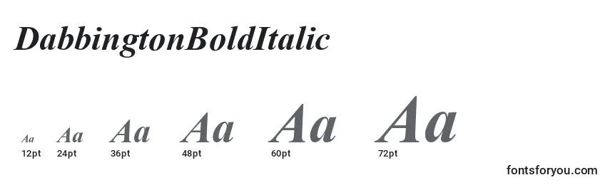 DabbingtonBoldItalic Font Sizes