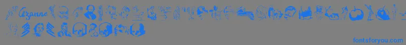 Cezannesketches-Schriftart – Blaue Schriften auf grauem Hintergrund