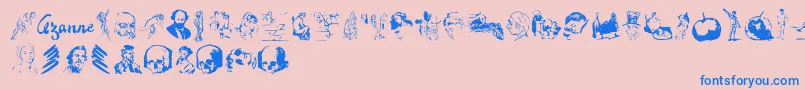 Cezannesketches-Schriftart – Blaue Schriften auf rosa Hintergrund