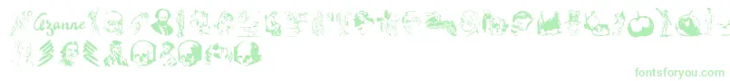 Cezannesketches-Schriftart – Grüne Schriften auf weißem Hintergrund