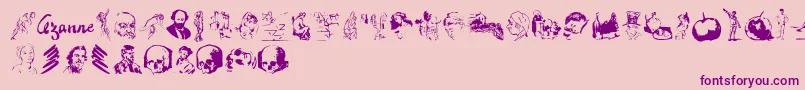 Cezannesketches-Schriftart – Violette Schriften auf rosa Hintergrund