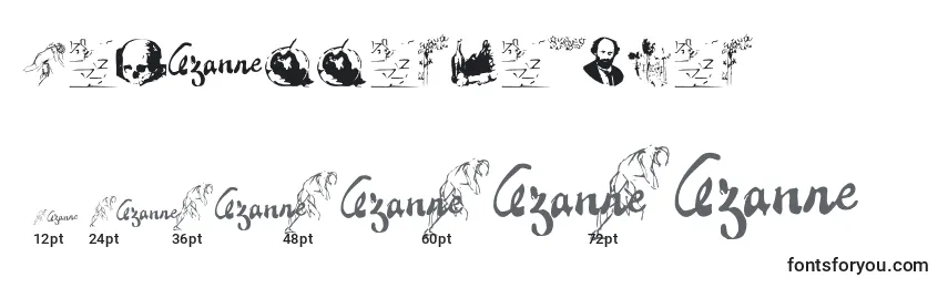 Размеры шрифта Cezannesketches