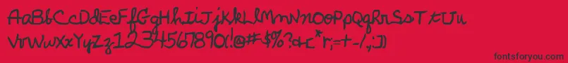 ParkersHandBold Font – Black Fonts on Red Background