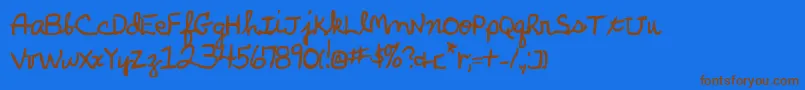 ParkersHandBold Font – Brown Fonts on Blue Background