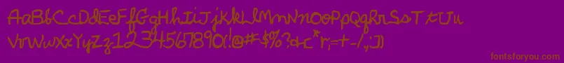 ParkersHandBold Font – Brown Fonts on Purple Background