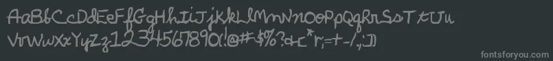 ParkersHandBold-fontti – harmaat kirjasimet mustalla taustalla