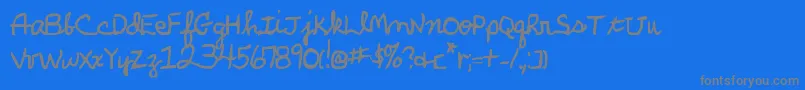 ParkersHandBold-fontti – harmaat kirjasimet sinisellä taustalla