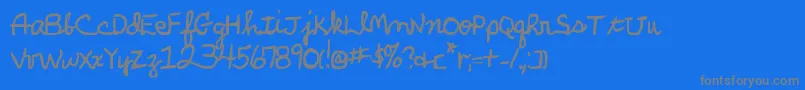 ParkersHandBold Font – Gray Fonts on Blue Background