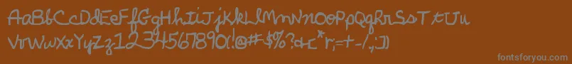 ParkersHandBold Font – Gray Fonts on Brown Background