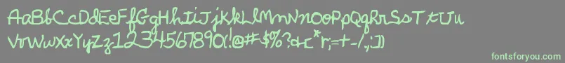 ParkersHandBold-fontti – vihreät fontit harmaalla taustalla