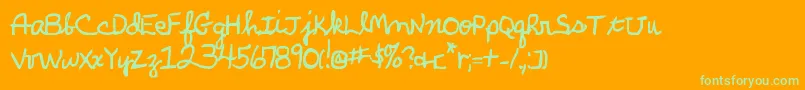 Czcionka ParkersHandBold – zielone czcionki na pomarańczowym tle