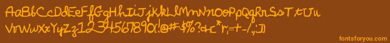 Fonte ParkersHandBold – fontes laranjas em um fundo marrom