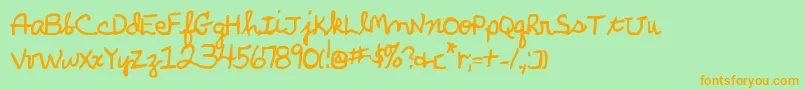 fuente ParkersHandBold – Fuentes Naranjas Sobre Fondo Verde