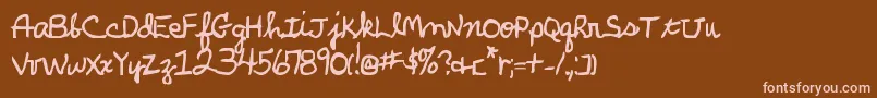 ParkersHandBold-Schriftart – Rosa Schriften auf braunem Hintergrund