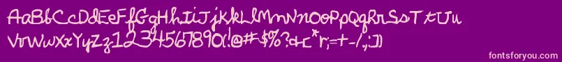 ParkersHandBold Font – Pink Fonts on Purple Background