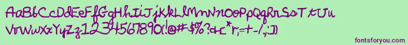 Шрифт ParkersHandBold – фиолетовые шрифты на зелёном фоне