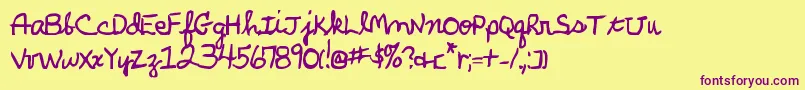Шрифт ParkersHandBold – фиолетовые шрифты на жёлтом фоне