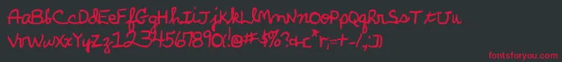 ParkersHandBold-Schriftart – Rote Schriften auf schwarzem Hintergrund