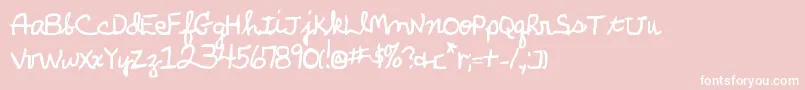 ParkersHandBold-Schriftart – Weiße Schriften auf rosa Hintergrund