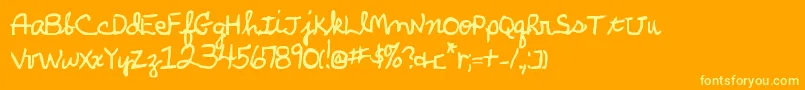 Шрифт ParkersHandBold – жёлтые шрифты на оранжевом фоне