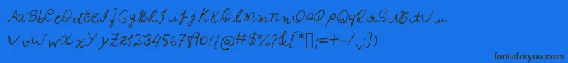 Izabela-Schriftart – Schwarze Schriften auf blauem Hintergrund
