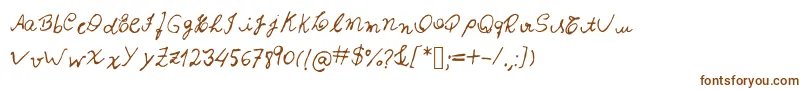 Izabela-fontti – ruskeat fontit valkoisella taustalla